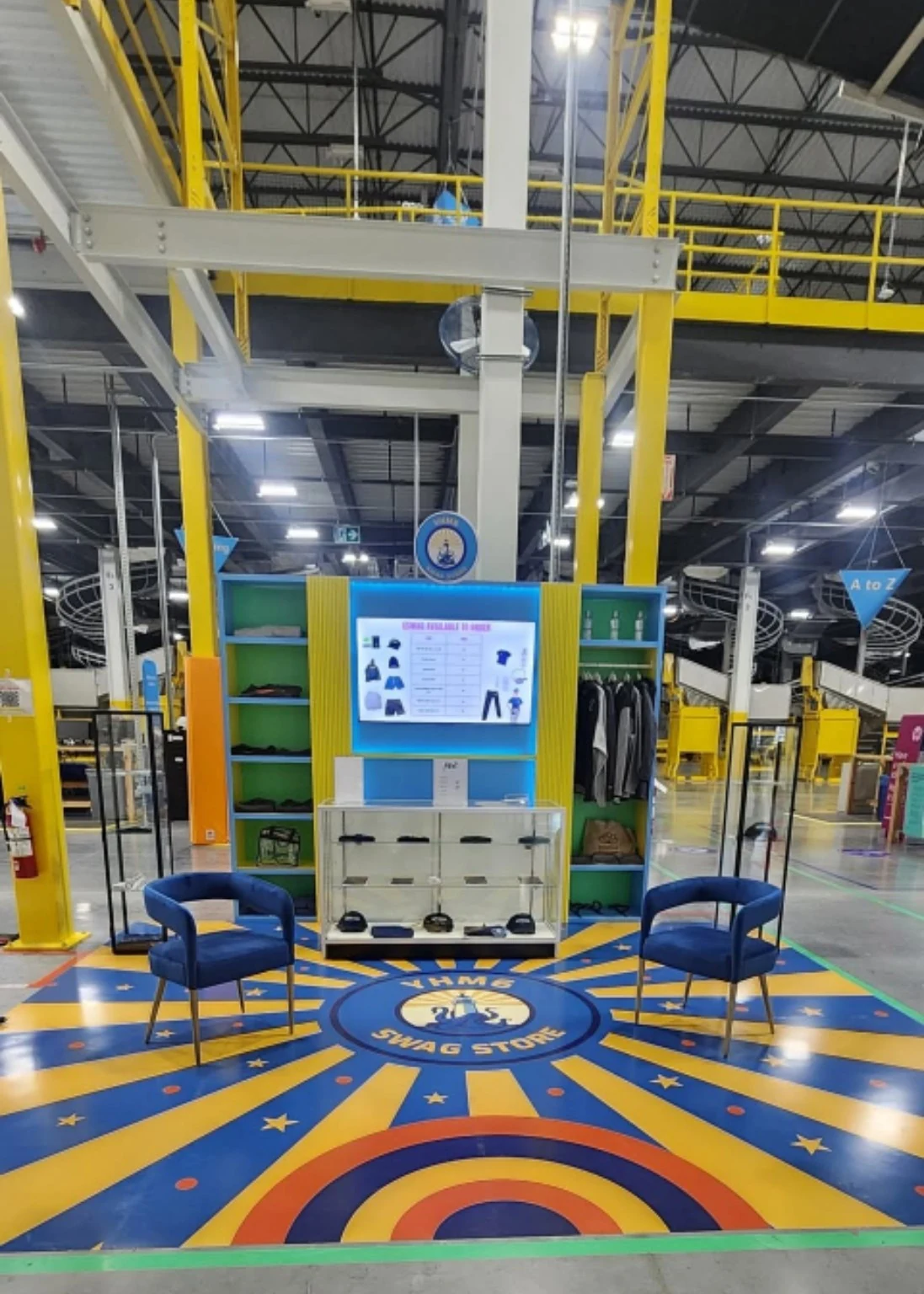Amazon Swag Store branded floor graphics installed by Wicked
