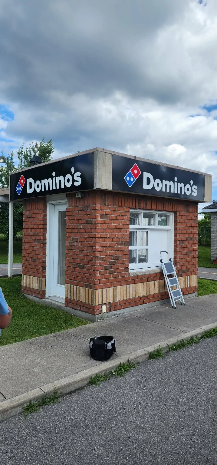 Exterior fascia signage installation