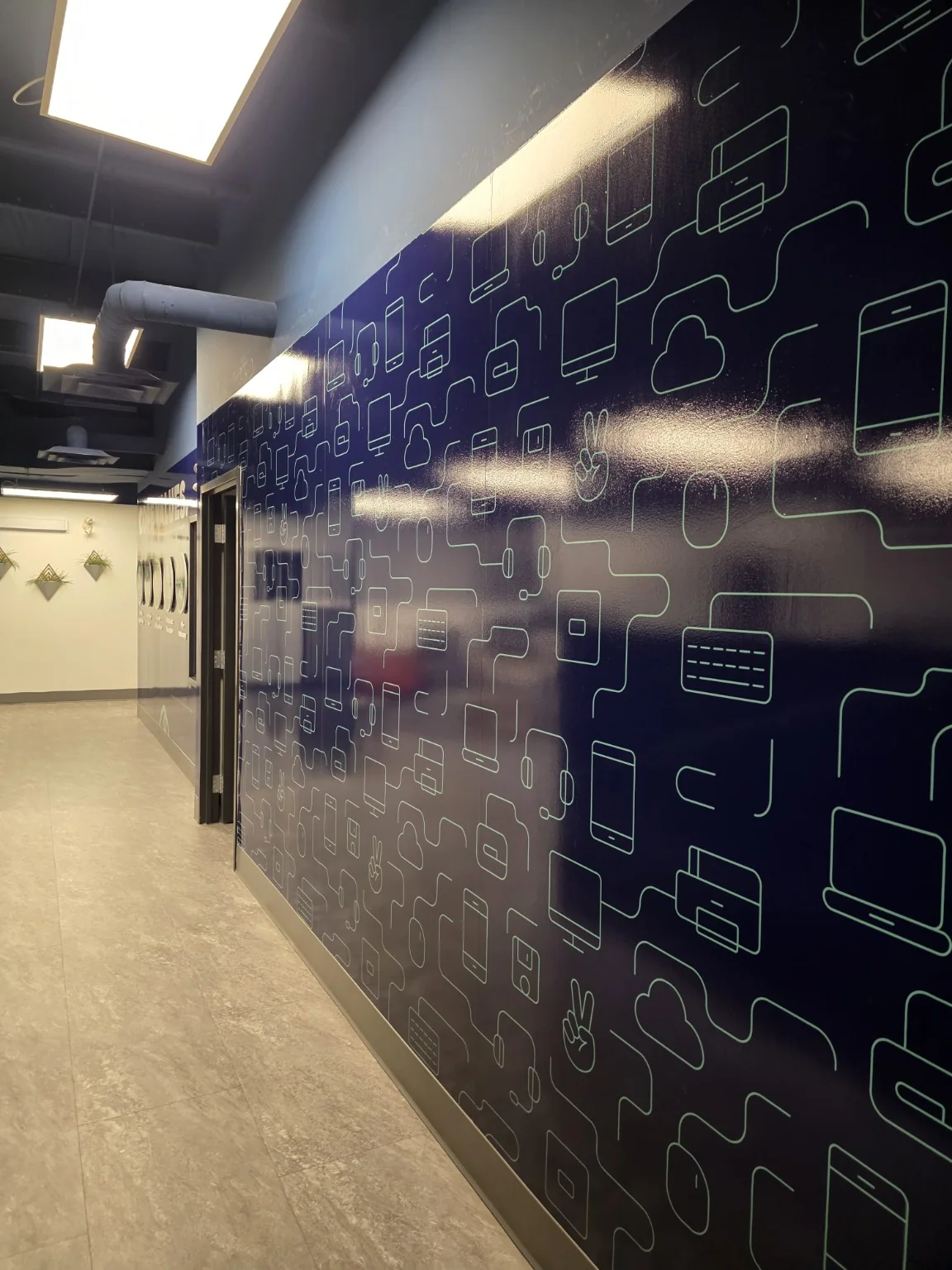Finished Core Values patterned commercial wall graphic