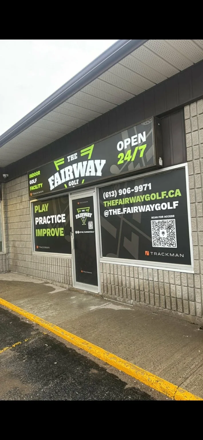 Fairway Golf storefront with installed window graphics